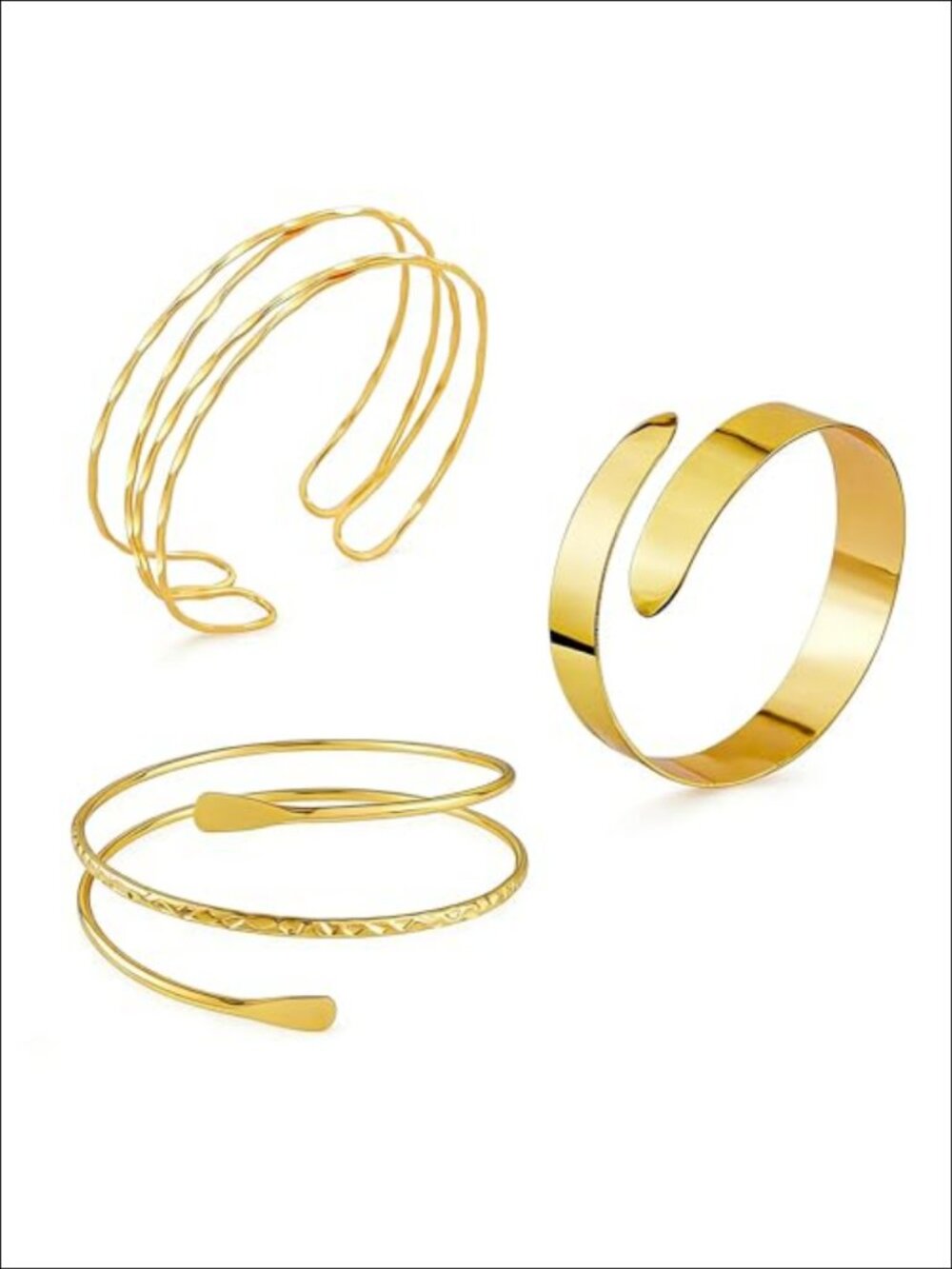 Minimalist 18k Gold Plated Thin Arm Cuff Dainty Upper Arm Jewelry